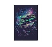 JIYAYCU Animal Artwork Poster Frogs in The Universe Decorative Painting Canvas Art Picture 24x36inch(60x90cm)