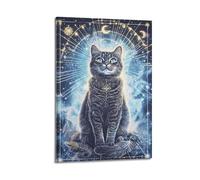 JIYAYCU Animal Artwork Poster Kittens in The Universe Decorative Painting Canvas Art Picture 08x12inch(20x30cm)