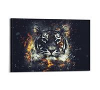 JIYAYCU Animal Artwork Poster The Tiger That's on Fire Decorative Painting Canvas Art Picture 20x30inch(50x75cm)