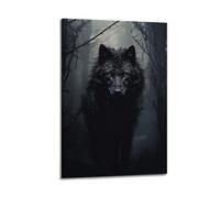 JIYAYCU Animal Artwork Poster Wolves in The Woods Decorative Painting Canvas Art Picture 12x18inch(30x45cm)