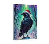 JIYAYCU Animal Poster Crow in The Snow Decorative Painting Canvas Art Picture 24x36inch(60x90cm)