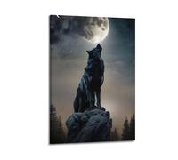 JIYAYCU Animal Poster Growling Wolves Decorative Painting Canvas Art Picture 24x36inch(60x90cm)