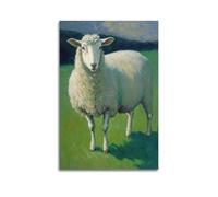 JIYAYCU Animal Poster Little Sheep in The Meadow Decorative Painting Canvas Art Picture 16x24inch(40x60cm)