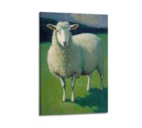 JIYAYCU Animal Poster Little Sheep in The Meadow Decorative Painting Canvas Art Picture 16x24inch(40x60cm)