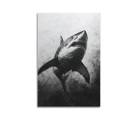 JIYAYCU Animal Poster Lonely Shark Decorative Painting Canvas Art Picture 12x18inch(30x45cm)