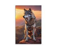 JIYAYCU Animal Poster Looking Away from The Wolf Decorative Painting Canvas Art Picture 16x24inch(40x60cm)