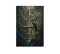JIYAYCU Animal Poster Parrots in The Forest Decorative Painting Canvas Art Picture 12x18inch(30x45cm)