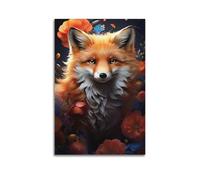 JIYAYCU Animal Poster The Fox That's Watching You Decorative Painting Canvas Art Picture 12x18inch(30x45cm)