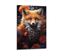 JIYAYCU Animal Poster The Fox That's Watching You Decorative Painting Canvas Art Picture 20x30inch(50x75cm)