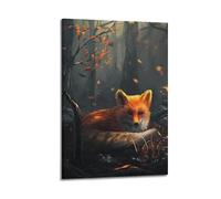 JIYAYCU Animal Poster The Little Fox in The Forest Decorative Painting Canvas Art Picture 20x30inch(50x75cm)