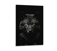 JIYAYCU Animal Poster Wolves in The Dark Decorative Painting Canvas Art Picture 08x12inch(20x30cm)