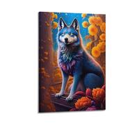 JIYAYCU Animal Poster Wolves in The Forest Decorative Painting Canvas Art Picture 24x36inch(60x90cm)