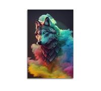 JIYAYCU Animal Poster Wolves in The Mist Artwork Decorative Painting Canvas Art Picture 16x24inch(40x60cm)