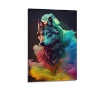 JIYAYCU Animal Poster Wolves in The Mist Artwork Decorative Painting Canvas Art Picture 16x24inch(40x60cm)