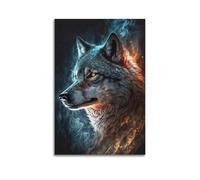 JIYAYCU Animal Poster Wolves in The Mist Decorative Painting Canvas Art Picture 20x30inch(50x75cm)