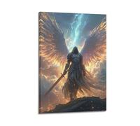 JIYAYCU Archangel Saint Michael Poster Radiant Celestial Form Decorative Painting Canvas Art Picture 08x12inch(20x30cm)