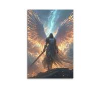 JIYAYCU Archangel Saint Michael Poster Radiant Celestial Form Decorative Painting Canvas Art Picture 12x18inch(30x45cm)