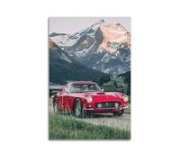 JIYAYCU Classic 250 GT Poster Supercar Red Sports Car Decorative Painting Canvas Art Picture 16x24inch(40x60cm)