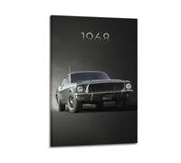 JIYAYCU Classic Sport Car Poster 1968 Mustang GT Fastback Hyper Car Supercar Decorative Painting Canvas Art Picture 16x24inch(40x60cm)