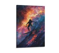 JIYAYCU Extreme Sports Poster Freedom Sea Surfing Dream Decorative Painting Canvas Art Picture 24x36inch(60x90cm)