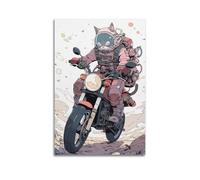 JIYAYCU Extreme Sports Poster Future Cat Motorcycle Adventure Decorative Painting Canvas Art Picture 16x24inch(40x60cm)