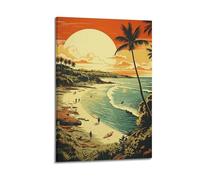 JIYAYCU Extreme Sports Poster Leisurely Surfing at Holiday Beach Decorative Painting Canvas Art Picture 20x30inch(50x75cm)