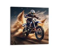 JIYAYCU Extreme Sports Poster Mad Motocross Frenzy Decorative Painting Canvas Art Picture 24x24inch(60x60cm)