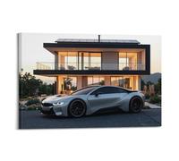 JIYAYCU German Sport Car Poster I8 Super Car Decorative Painting Canvas Art Picture 08x12inch(20x30cm)