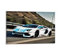 JIYAYCU Italian Supercar Poster Aventador Sport Car Driving at High Galloping Decorative Painting Canvas Art Picture 08x12inch(20x30cm)