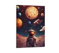 JIYAYCU Space Poster Colorful Planets in The Cosmos Decorative Painting Canvas Art Picture 08x12inch(20x30cm)