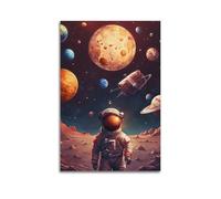 JIYAYCU Space Poster Colorful Planets in The Cosmos Decorative Painting Canvas Art Picture 12x18inch(30x45cm)