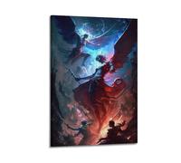 JIYAYCU Vintage Angel Poster Angels Fighting Demons Decorative Painting Canvas Art Picture 16x24inch(40x60cm)