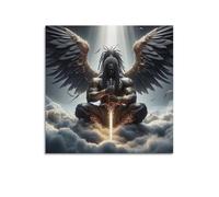JIYAYCU Vintage Angel Poster Angels on The Clouds Decorative Painting Canvas Art Picture 24x24inch(60x60cm)