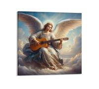 JIYAYCU Vintage Angel Poster Angels with Guitars Decorative Painting Canvas Art Picture 24x24inch(60x60cm)