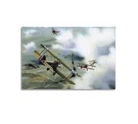 JIYAYCU Vintage First World War Fighter Aircraft Poster Hunting The Hunter Decorative Painting Canvas Art Picture 20x30inch(50x75cm)