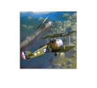 JIYAYCU Vintage First World War Fighter Aircraft Poster Sopwith Camel 45 Squadron Decorative Painting Canvas Art Picture 16x16inch(40x40cm)