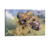JIYAYCU Vintage First World War Fighter Aircraft Poster Sopwith Camel B6314 28 Squadron Decorative Painting Canvas Art Picture 20x30inch(50x75cm)
