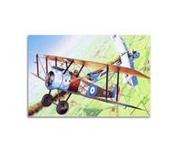 JIYAYCU Vintage First World War Fighter Aircraft Poster Sopwith Camel F.1 B3834 Military Aircraft Decorative Painting Canvas Art Picture 24x36inch(60x90cm)