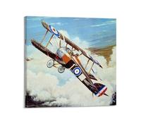 JIYAYCU Vintage First World War Fighter Aircraft Poster Sopwith Camel F1 28 Sqn Decorative Painting Canvas Art Picture 20x20inch(50x50cm)