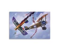 JIYAYCU Vintage First World War Fighter Aircraft Poster Sopwith Camel Vs Albatros Decorative Painting Canvas Art Picture 24x36inch(60x90cm)