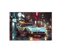 JIYAYCU Vintage Sport Car Poster Corvette C3 Race Car Decorative Painting Canvas Art Picture 12x18inch(30x45cm)