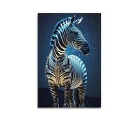 JIYAYCU Wild Animal Artwork Poster Battle Armour Zebra Decorative Painting Canvas Art Picture 12x18inch(30x45cm)
