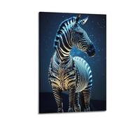 JIYAYCU Wild Animal Artwork Poster Battle Armour Zebra Decorative Painting Canvas Art Picture 16x24inch(40x60cm)