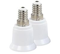 Jiyeo 2Pcs E14 to E27 Bulb Socket SES to ES Lamp Adapter Heat Resistant for LED Incandescent CFL Bulbs Easy Installation for Home Office Lighting