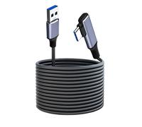 Jiyeo 3M VR Link USB C to USB C Charging Cable for Meta Quest 3S 3 2 Pro & Pico 4 Ultra Steam Gaming,Data Transfer and Fast Charging 90 Degree USB3.0 TypeC Cable for VR Accessories