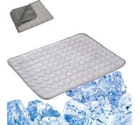JIYIHENKEAI Dog Cooling Mat, Cooling Mat, Pet Air Conditioning Bed, Cat Self Cooling Blanket,Washable & Portable Pet Soft Pad, Non-Slip Summer CoolingMat for Dogs Cats(Grey,15.7 * 11.8inch)