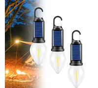JIYIHENKEAI Solar Rechargeable Hooked Camping Light, Portable Tent Lights LED Lamp Waterproof, Outdoor Tent Camping Vintage Light, for Hiking, Party,Camping, Fishing, Power Failure(Heart shape,3pcs)