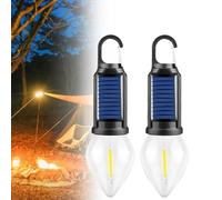 JIYIHENKEAI Solar Rechargeable Hooked Camping Light, Portable Tent Lights LED Lamp Waterproof, Outdoor Tent Camping Vintage Light, for Hiking, Party,Camping, Fishing, Power Failure(Heart shape,2pcs)