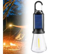 JIYIHENKEAI Solar Rechargeable Hooked Camping Light, Portable Tent Lights LED Lamp Waterproof, Outdoor Tent Camping Vintage Light, for Hiking, Party,Camping, Fishing, Power Failure(Flat bottom,1pc)
