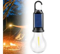 JIYIHENKEAI Solar Rechargeable Hooked Camping Light, Portable Tent Lights LED Lamp Waterproof, Outdoor Tent Camping Vintage Light, for Hiking, Party,Camping, Fishing, Power Failure(Round,1pc)